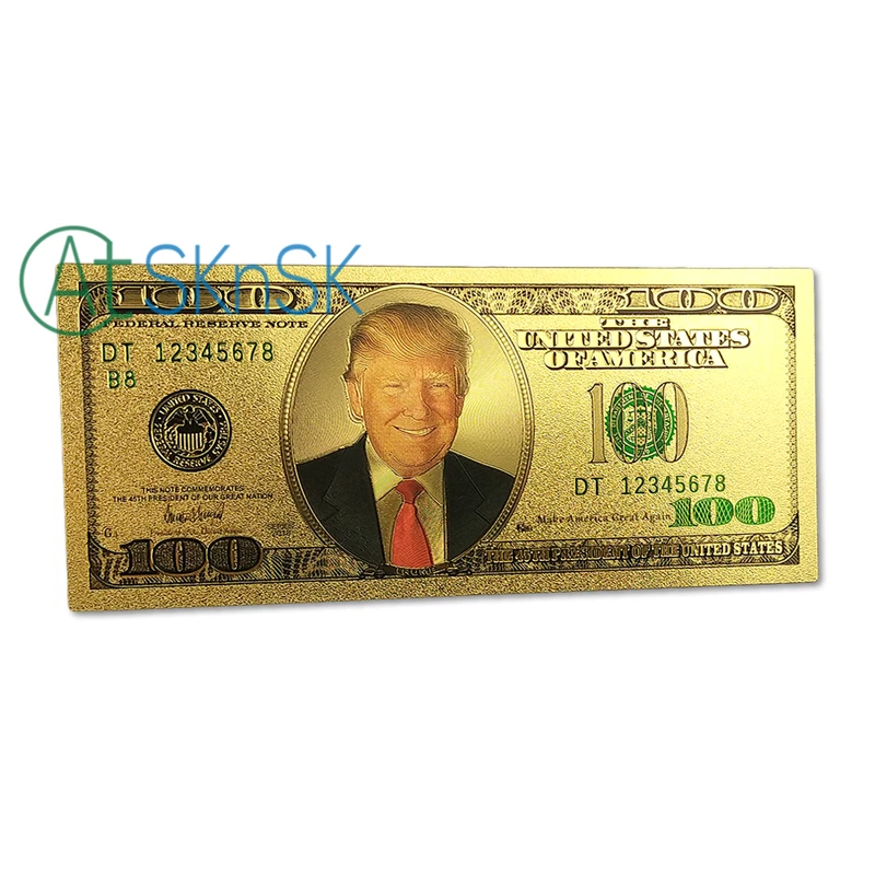 Оптовая продажа 100 шт./лот 45-й президент США Дональд Трамп цветные $100 доллар купюр