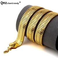 top quality 75cm14mm hip hop mens herringbone necklaces gold filled electroplated chunky boys nightclub fishbone jewelry
