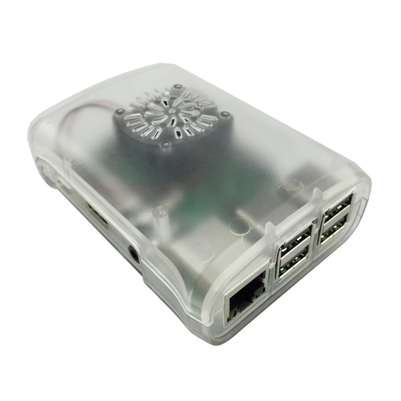 Transparent Для Raspberry Pi 3 ABS Чехол черный белый прозрачный пластиковый корпус крышка+ вентилятор охлаждения для Raspberry Pi 3 Model B 3B Plus - Цвет: Transparent
