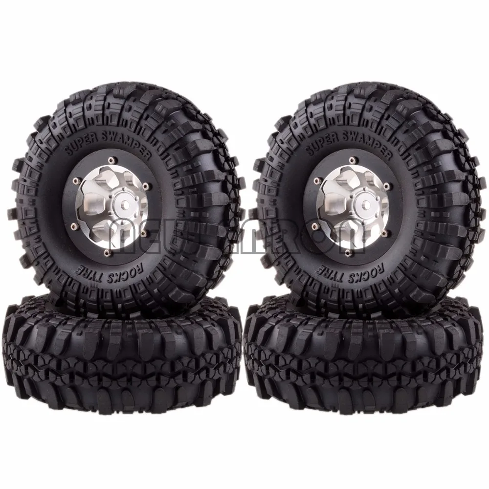 

NEW ENRON 4P 1.9" Metal Wheel Rims & Super Swamper Tyre Tires For RC 1:10 Rock Crawler 1/10 RC Model Car CC01 MST jimny TF2 D90