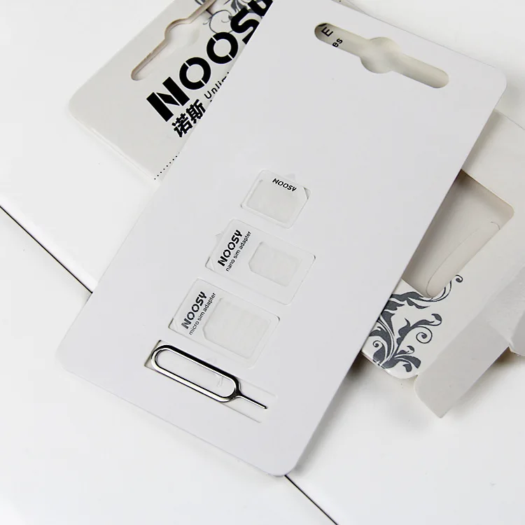 100 комплектов (400 шт.) 4 в 1 адаптер Noosy Nano Micro SIM-карта Шпилька для извлечения iPhone 5 6
