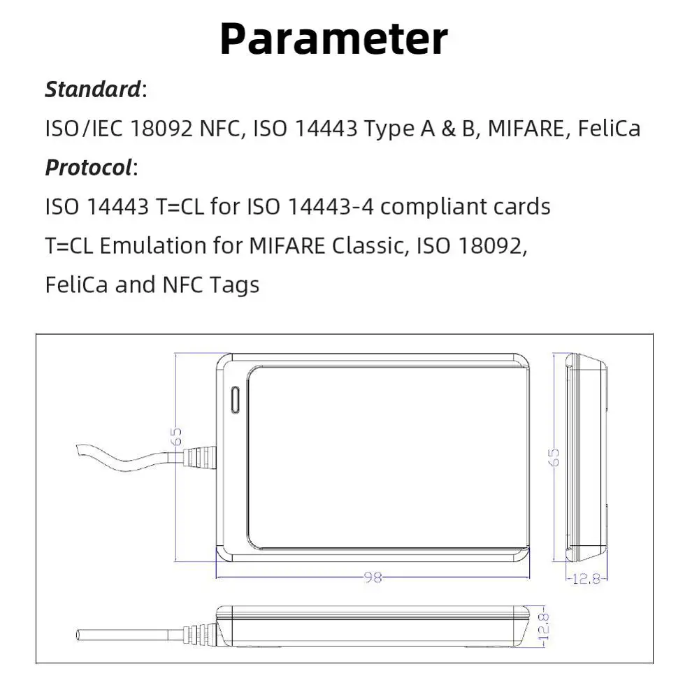 NFC считыватель USB ACR122U RFID смарт 13 56 МГц кардридер копировальный дубликатор для