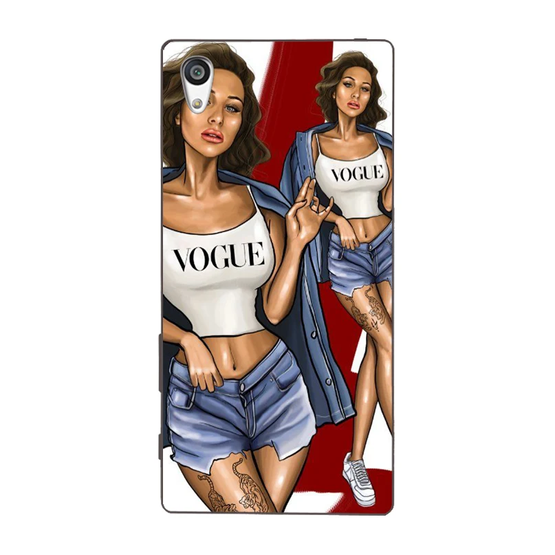 fashion Charming Painting Women TPU soft case Cover For Sony Xperia Z Z1 Z2 Z3 Z4 Z5 compact Premium shell Coque |