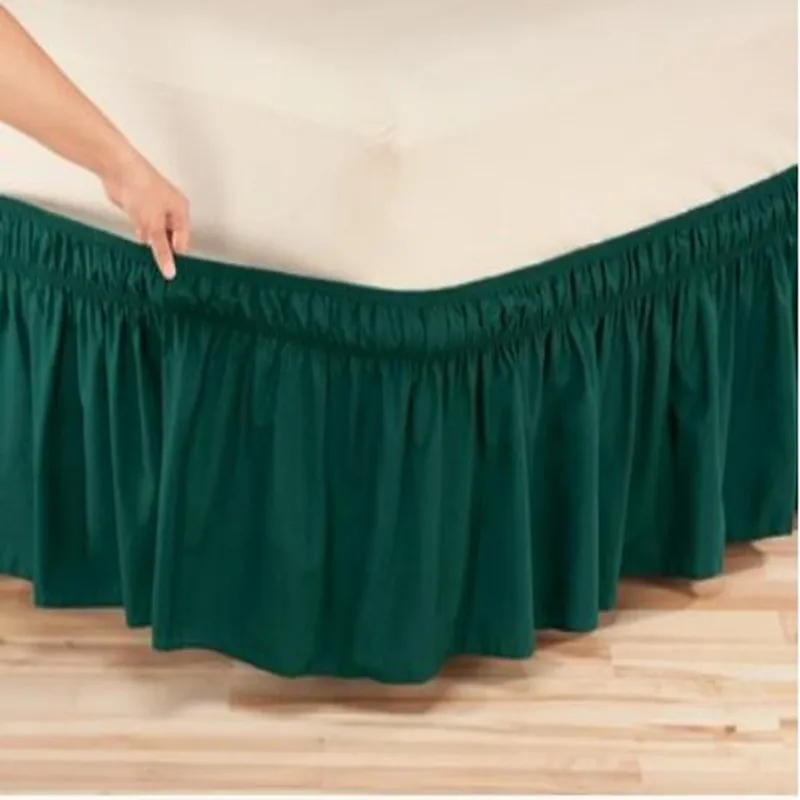 Бесплатная доставка однотонная Бирюзовая голубая постельная юбка на резинке для