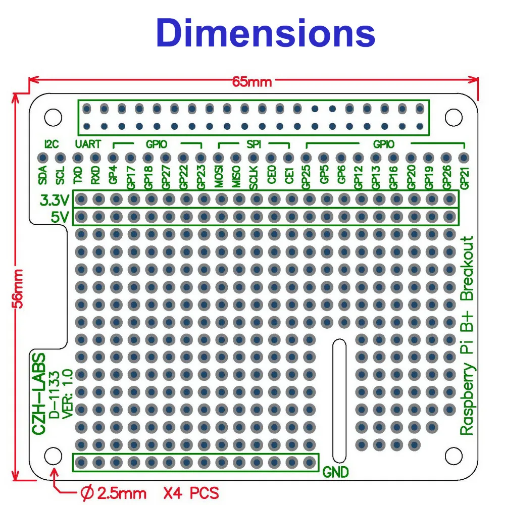 Электроника-салон прототип Breakout экран печатной платы комплект для Raspberry Pi 3 2 B+ A+, макет DIY