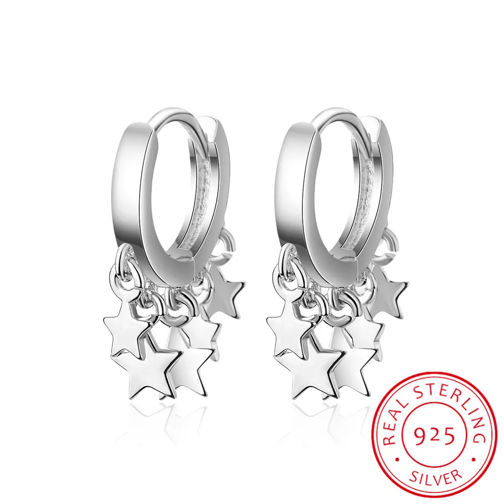 

2019 New Trendy Star Tassel Earrings For Women 925 Sterling Silver Earrings Oorbellen Pendientes S-e752