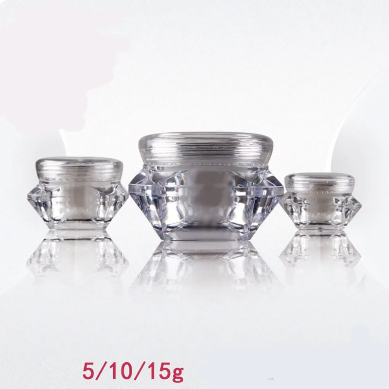 

300Pcs 10g/ml Cosmetic Empty Jar Pot Eyeshadow Makeup Face Cream Container ,Diamond style cream jar