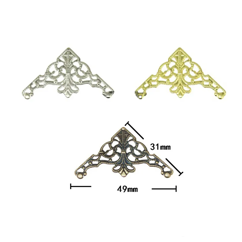 Филигранные треугольные Цветочные палантины кабошон старинные Рождественские с