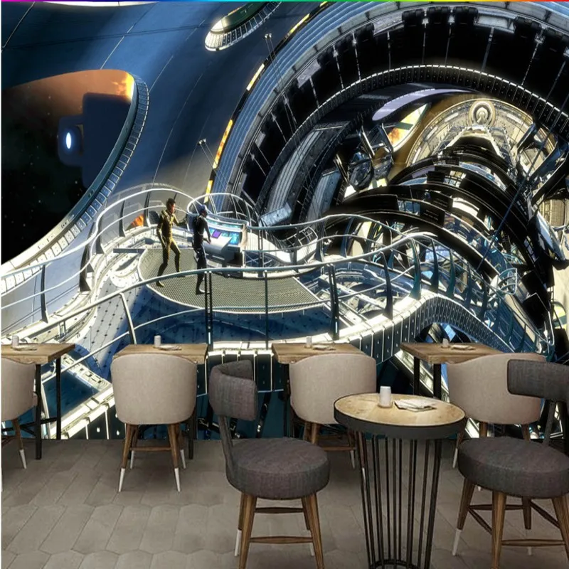 Бесплатная Доставка 3D стерео личность космическая капсула бар КТВ фон спальня