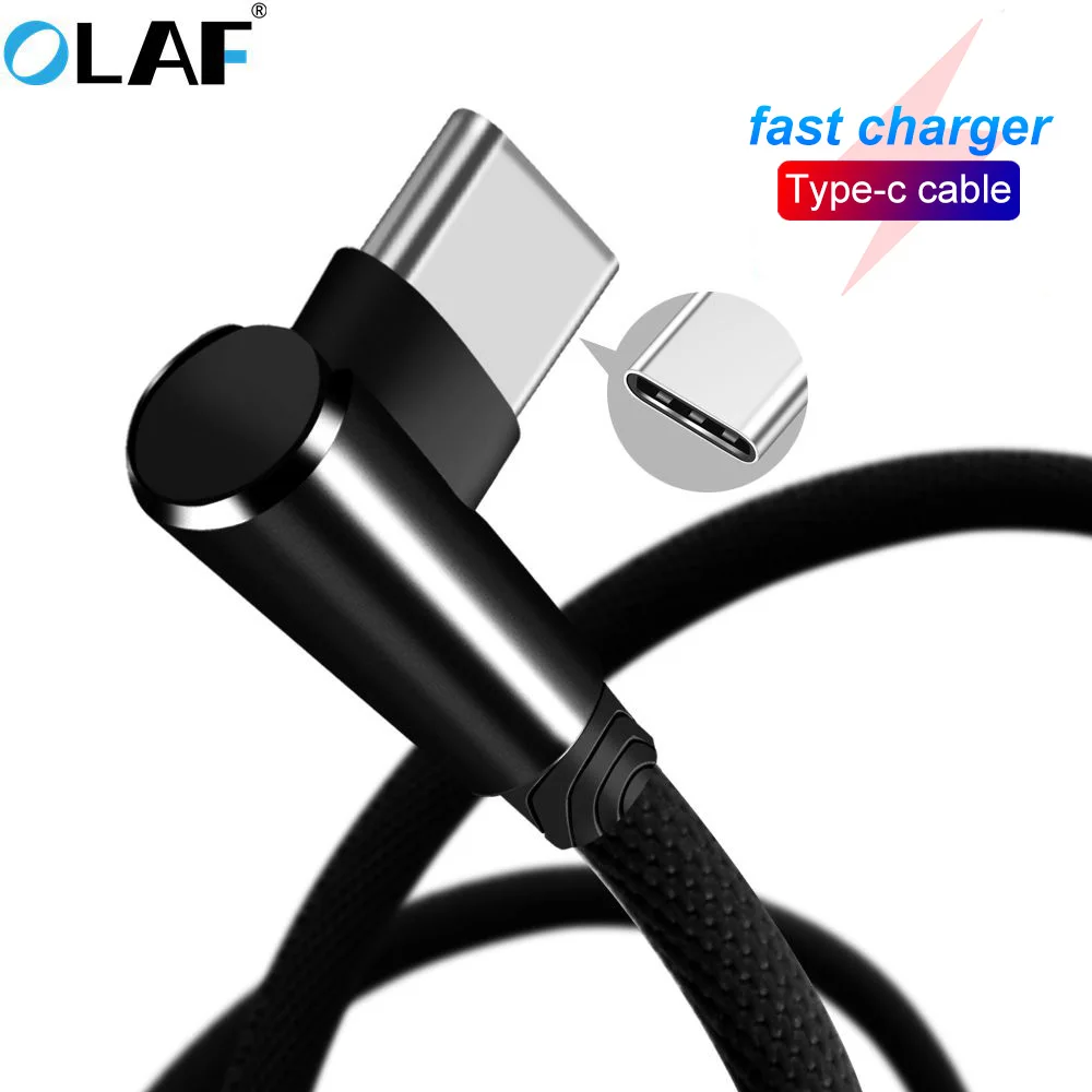 Olaf USB Type C кабель для быстрой зарядки 90 градусов usb c шнур передачи данных зарядный