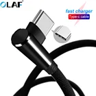 Olaf USB Type C кабель для быстрой зарядки 90 градусов usb c шнур для передачи данных USB зарядный кабель для Samsung S9 S8 Note 8 Xiaomi Huawei
