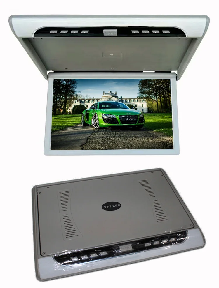 Автомобильный семейный 19 дюймов HD 1080P видео автомобильный монитор на крыше откидное крепление на потолок MP5 плеер с USB/SD/HDMI/Sperker/IR/FM передатчиком
