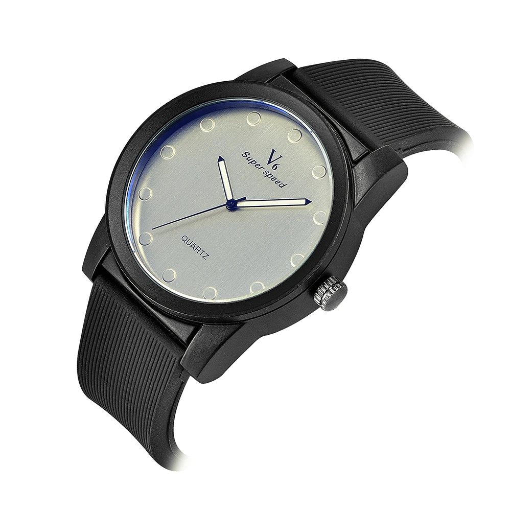 Лидер продаж мужские спортивные часы Montre Homme V6 резиновые кварцевые повседневные