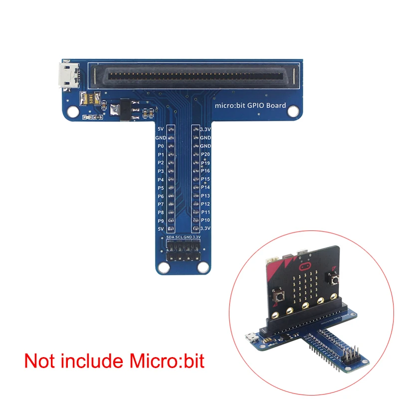Плата расширения Micro:bit GPIO Т образный 5 В и 3 Выходная программируемая плата Micro:Bit