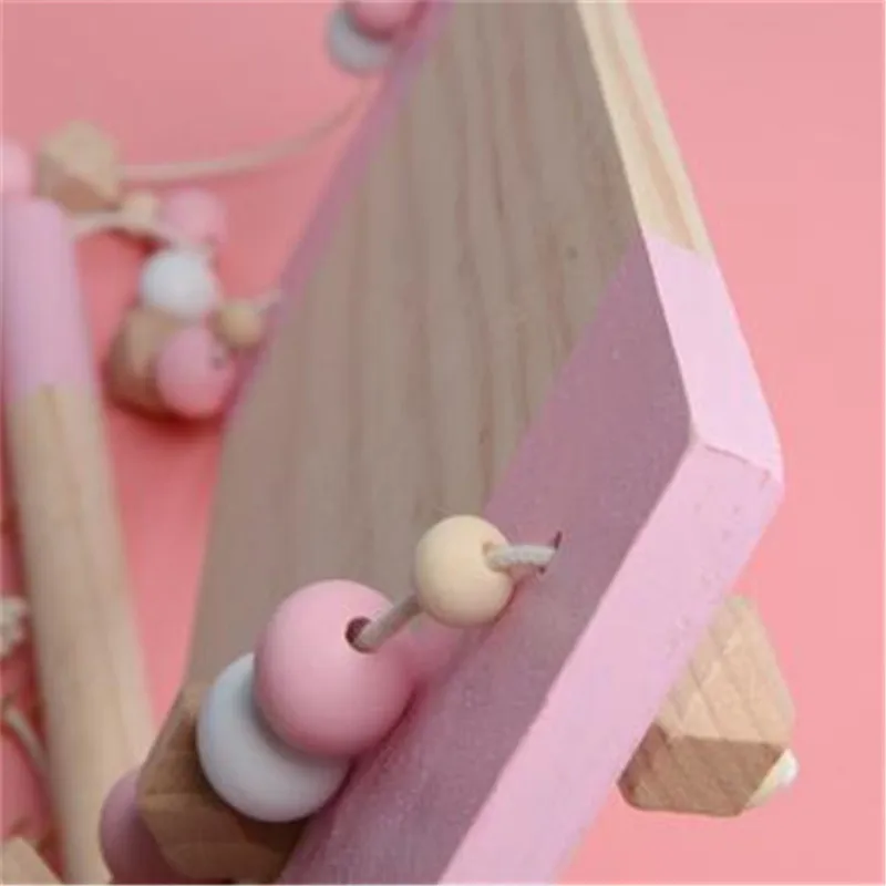 Креативная Скандинавская декоративная деревянная настенная полка с бусинами, украшение для детской комнаты, органайзер, держатели для хранения, рождественские подарки