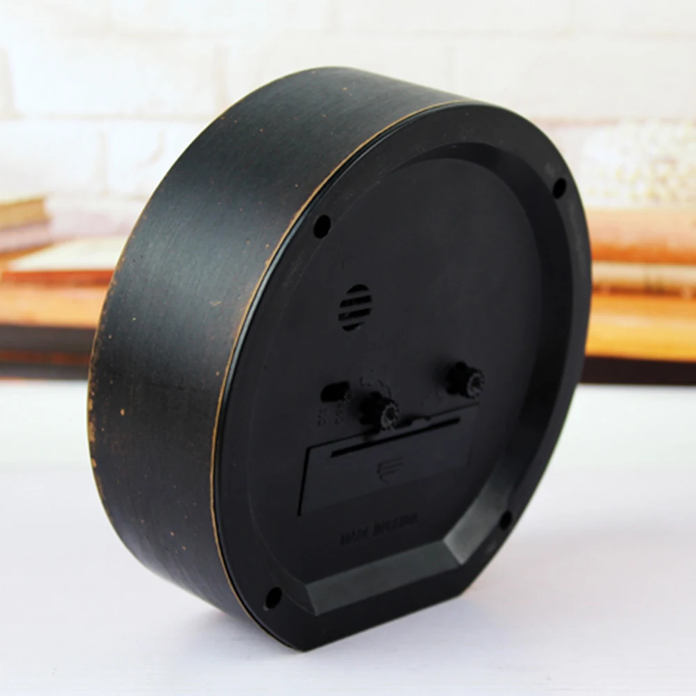 Модные Ретро стиль 3D искусственный черный деревянный будильник минималистичные