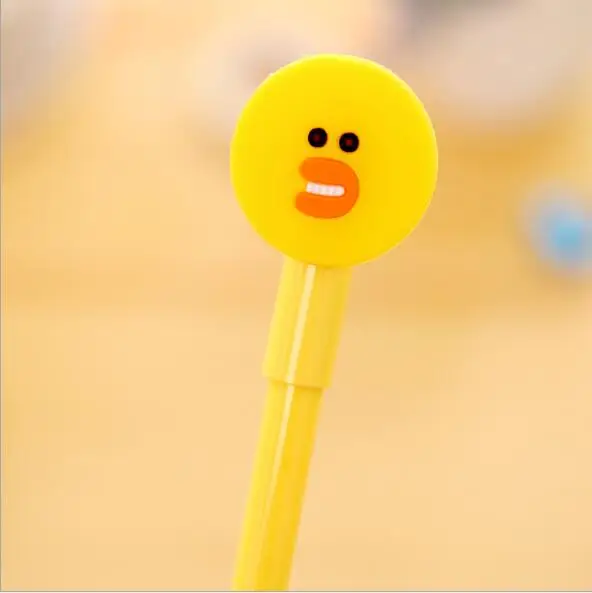 Цвет: желтый Новое поступление Kawaii мультфильм Rilakkuma 0,38 мм черные чернила гелевая ручка рекламная вывеска ручка для школы офиса канцелярские принадлежности - Цвет: Цвет: желтый
