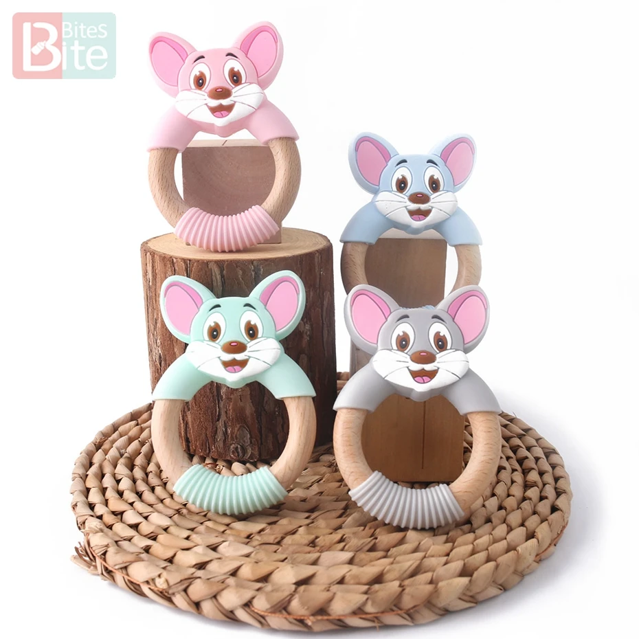 Bite Bites 1 шт. силиконовое кольцо для прорезывания зубов мышкой детские товары из