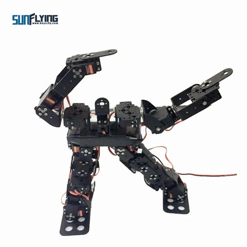 

17DOF Biped Robotic Educational Robot Humanoid Robot Kit Servo Bracket Ball Bearing Black Free Send Source Code for DIY RC Model