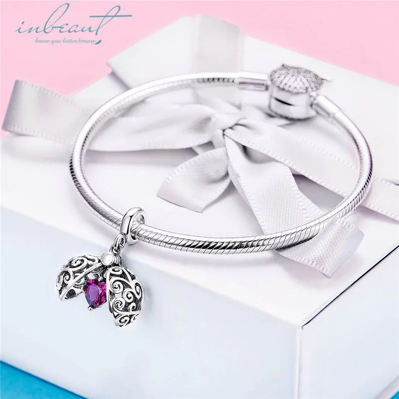 Серебро 925 fit Pandora браслет секретный гардерн растение сердце циркониевые амулеты винтажные фрукты цветок бусины для цепочки ювелирных изделий