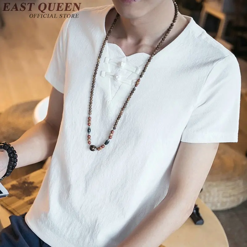 Традиционная китайская одежда для мужчин льняные белые рубашки одноцветные