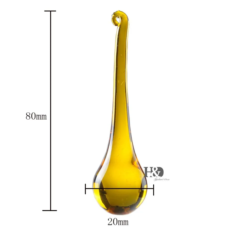 Желтая капля K9 хрустальные призмы украшения для люстры свадебное украшение
