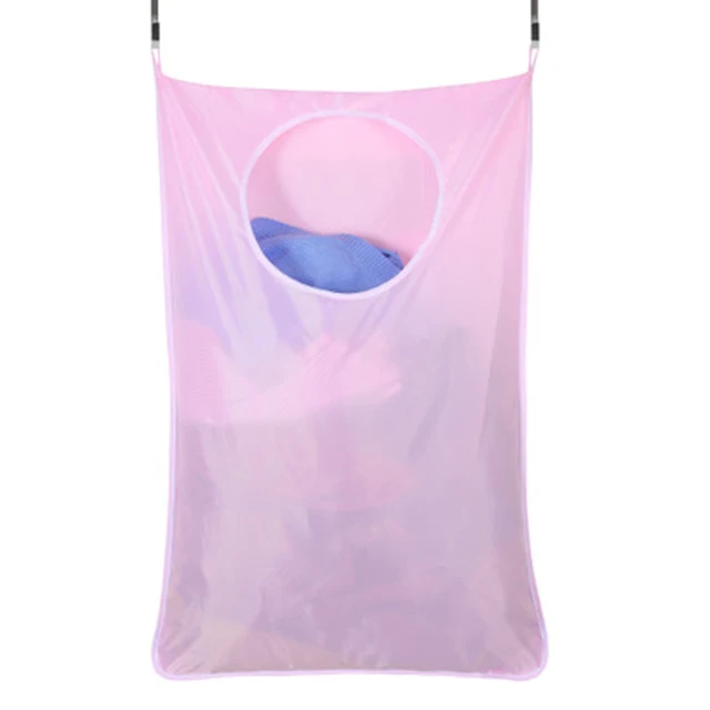 Door Hanging Laundry Bags For Dirty Clothes Washing Machines Wall Mounted Bathroom Storage Bag Hanging Laundry Hamper With Hooks 6