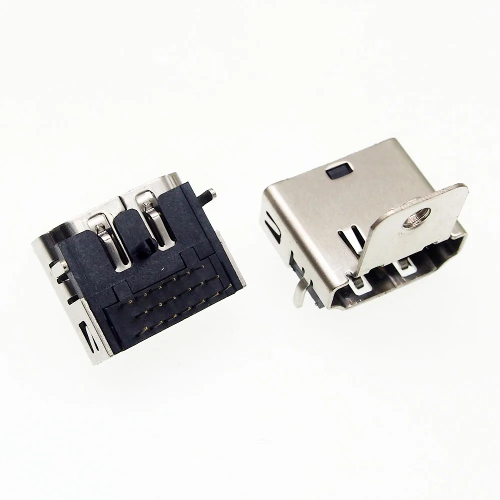 10 шт. HDMI разъём 19 контактов три ряда 90 градусов с крепежным винтовым отверстием|jack