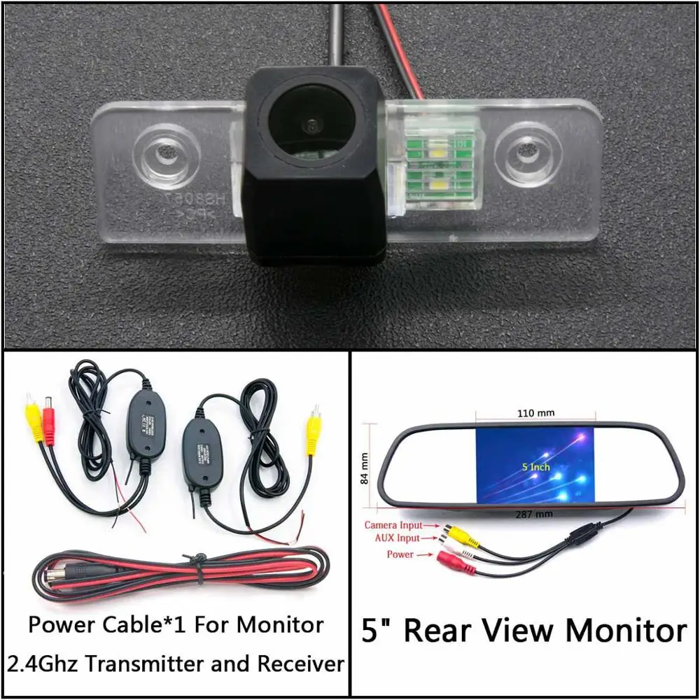 C Wireless 5 inch M Full HD резервная камера заднего вида Камера для Skoda Octavia 2008 2009 2010 2011 2012 2013 Стоянкы Автомобилей Автомобиля ЖК-дисплей монитор зеркала заднего вида Камера - Название цвета: C Wireless 5 inch M