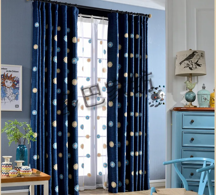 Европейский пасторальный стиль хлопок и лен занавес из ткани Подсолнухи вышитый