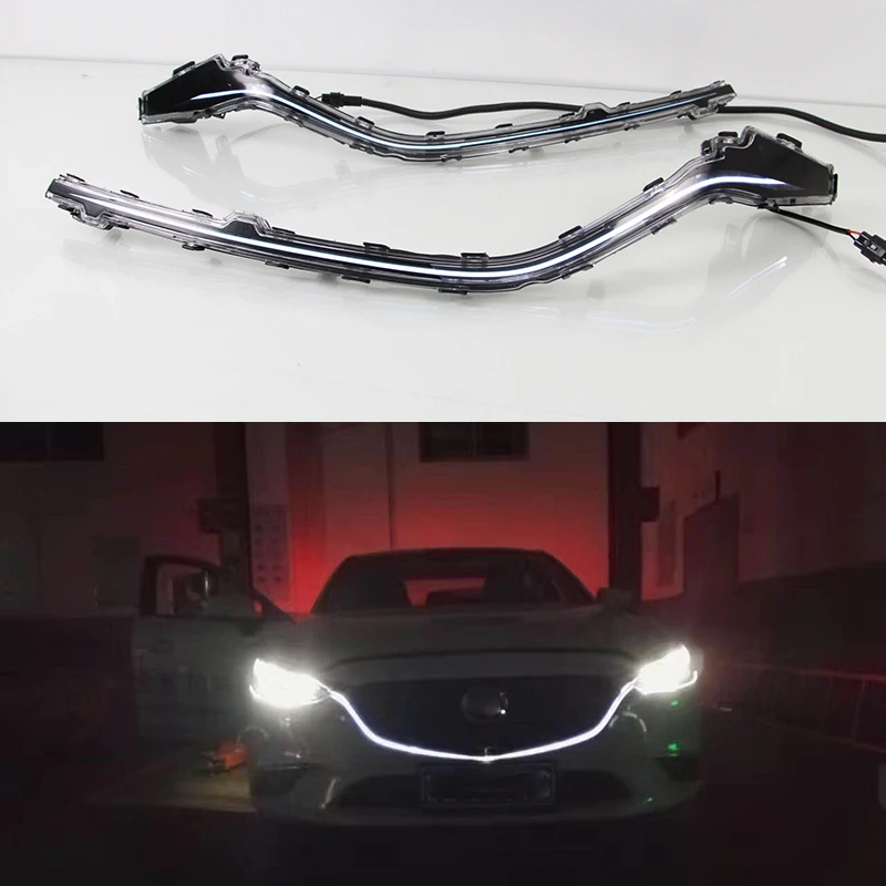 Для Mazda 6 Atenza 2016 2017 2018 решетка DRL Контур светодиодный Ширина светильник сигнала
