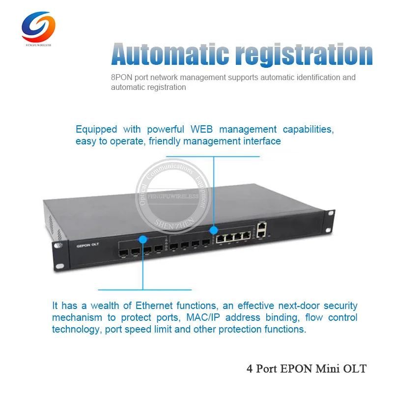 Оптовая продажа с завода 1G EPON 4 PON порта SFP модулем сетевой порт uplink ethernet olt OLT onu |