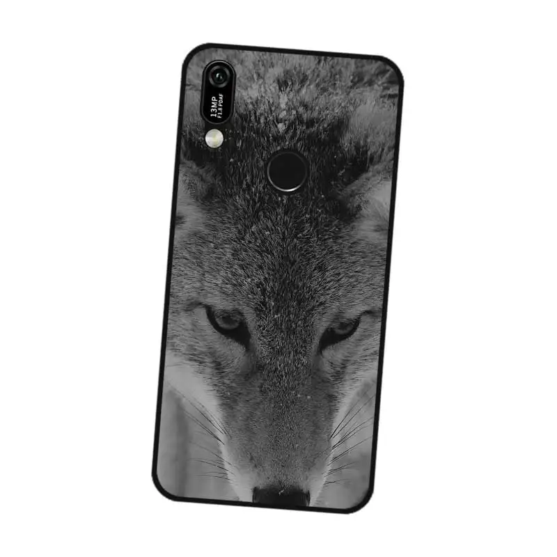 N468 волк черный силиконовый чехол для huawei Y5 Y6 Y7 Y9 премьер-профессионал 2017 2018 2019 |