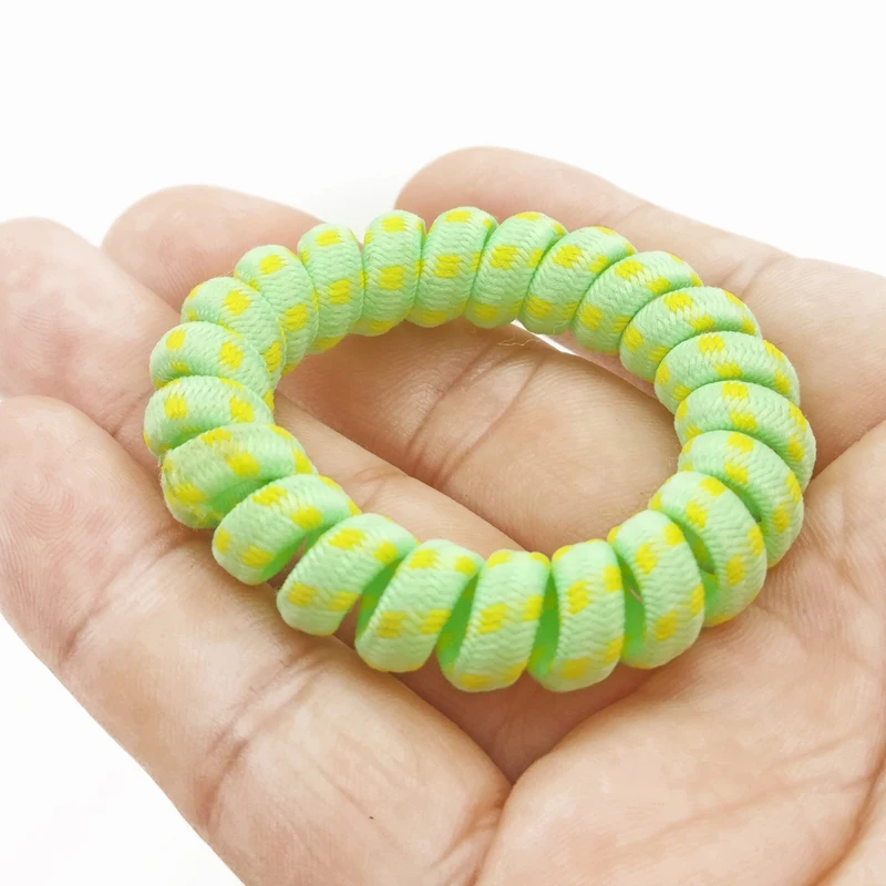 

Lot 3Pcs Fabric Telephone Wire Hair Band Wrapped Cloth Ponytail Holder Elastic Phone Cord Line Tie Accessories