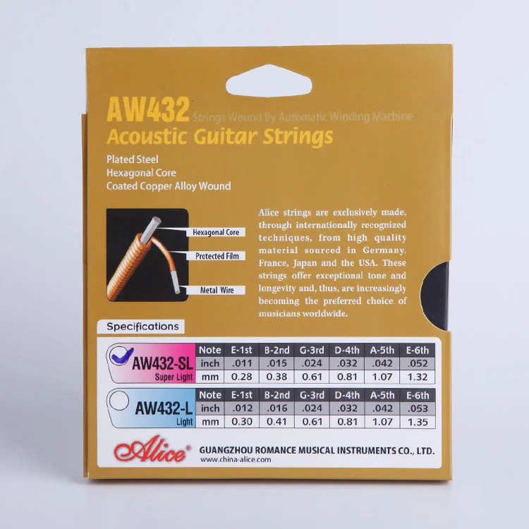 Комплект струн для акустической гитары Alice AW432 L 1 6 струн|string set|strings acousticstrings guitar alice