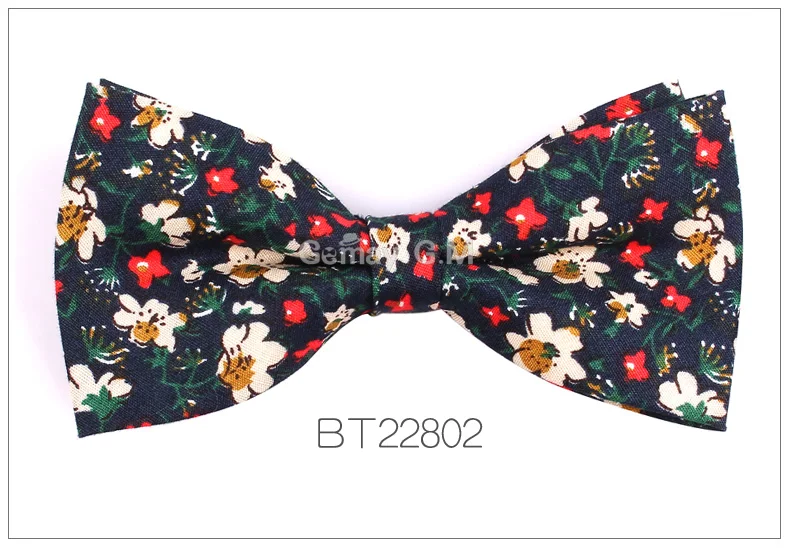 BT22802 Костюмы, хлопчатобумажные галстуки-бабочки для мужчин, модные регулируемые цветочные галстуки-бабочки для свадебной вечеринки, жениха, бабочки для взрослых, повседневные галстуки-бабочки - Цвет: BT22802