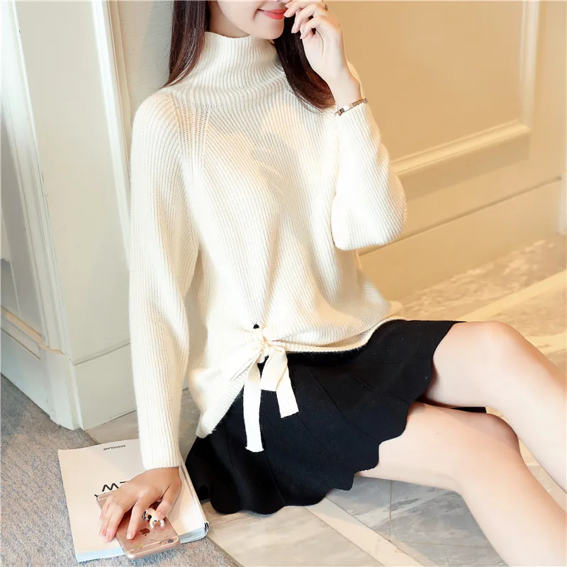 

6417 - the new 2017 winter lace hem Turtleneck Shirt 45