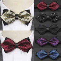 men bowtie newest butterfly knot mens accessories luxurious bow tie black cravat formal commercial suit wedding ceremony ties