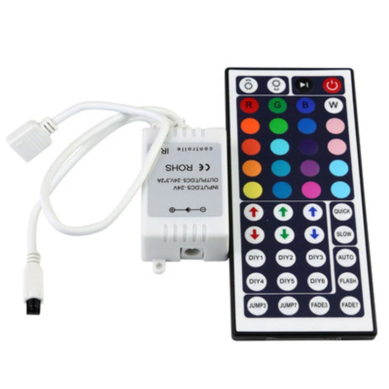 2 шт./лот 44key RGB контроллер для 3528 / 5050 Светодиодная лента 44 клавишный пульт ИК