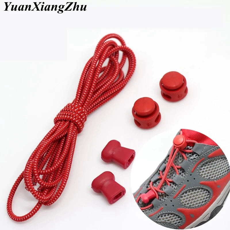 1Pair Stretching Lock Lace 23 colors Sneaker ShoeLaces Elastic Shoe Laces Quick Locking Shoestrings Running/Jogging/Triathlone