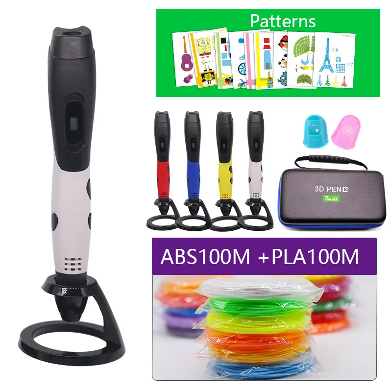 1. Pen ABS100 PLA100 V6 3d pen3d принтер Ручка версия с 200 м abs/pla 1,75 мм Защитная филамет с сумкой для хранения Рождественский подарок Быстрая отправка - Цвет: 1. Pen ABS100 PLA100