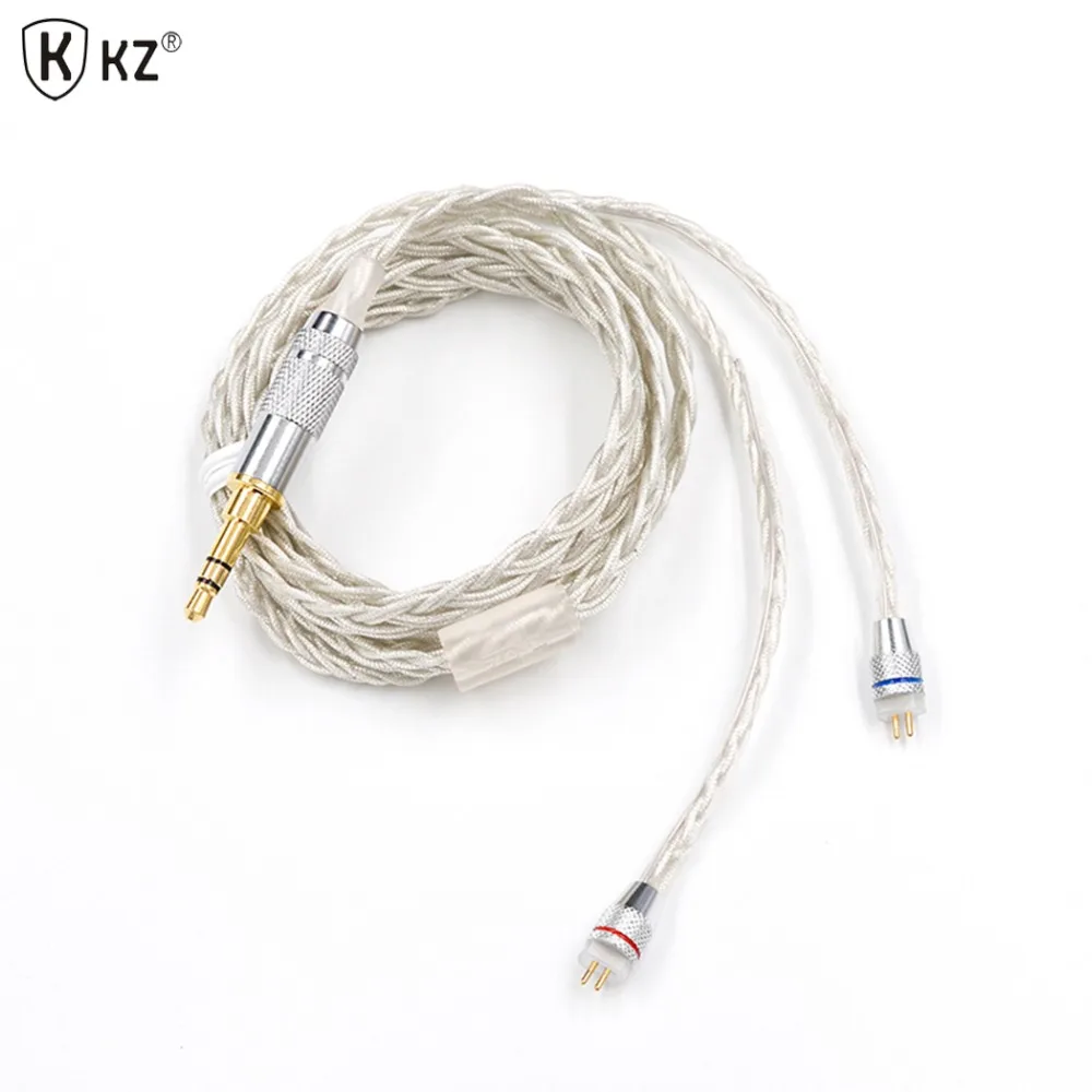 Новейший кабель KZ ZST 2pin 0 75 мм Модернизированный посеребренный для наушников