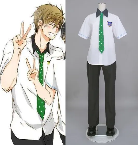 Бесплатно! Iwatobi старшеклассница летняя мужская форма Haruka Nanase Rei Ryugazaki Макото