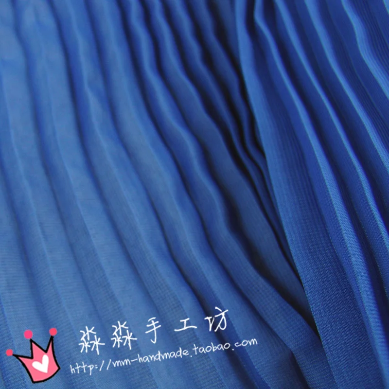 1psc Clothing wholesale cloth blue Vertical Pleated organ through the snow spinning pleated skirt clearance fabric color