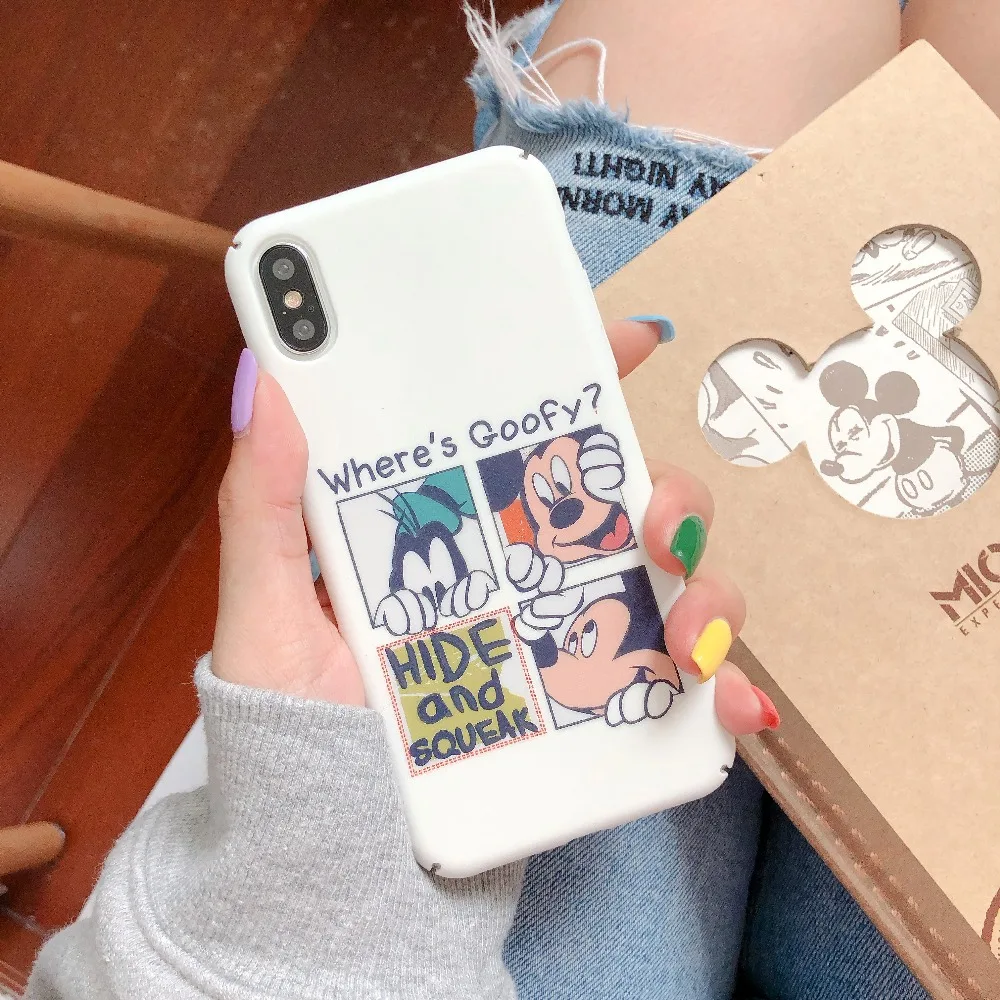 ORYKSZ Cute Cartoon Mickey Pattern Phone Case For iPhone 6 6s 8 X XS MAX XR Cover 7 plus Hard PC Back Fundas |