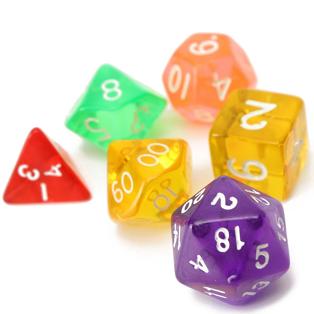 Лидер продаж 7 шт./лот прозрачные кубика D4 D6 D8 D10 D12 D20 MTG Magic The Gathering доска с