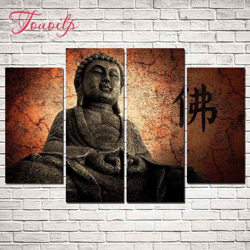 4 шт./компл. статуя Будды 5d алмазная живопись вышивка крестиком узор Алмазная