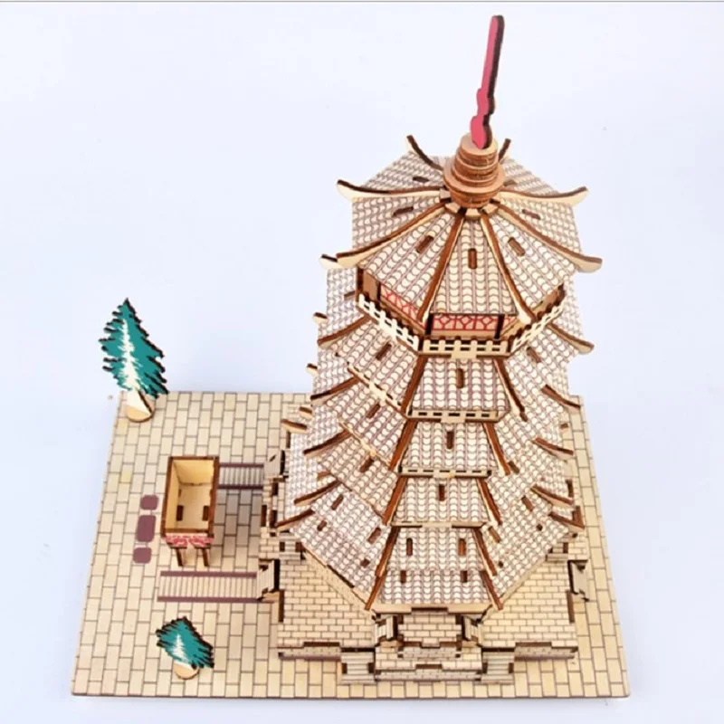 beautiful Wooden Simulation of 3d building models DIY puzzle toys Birthday present | Игрушки и хобби