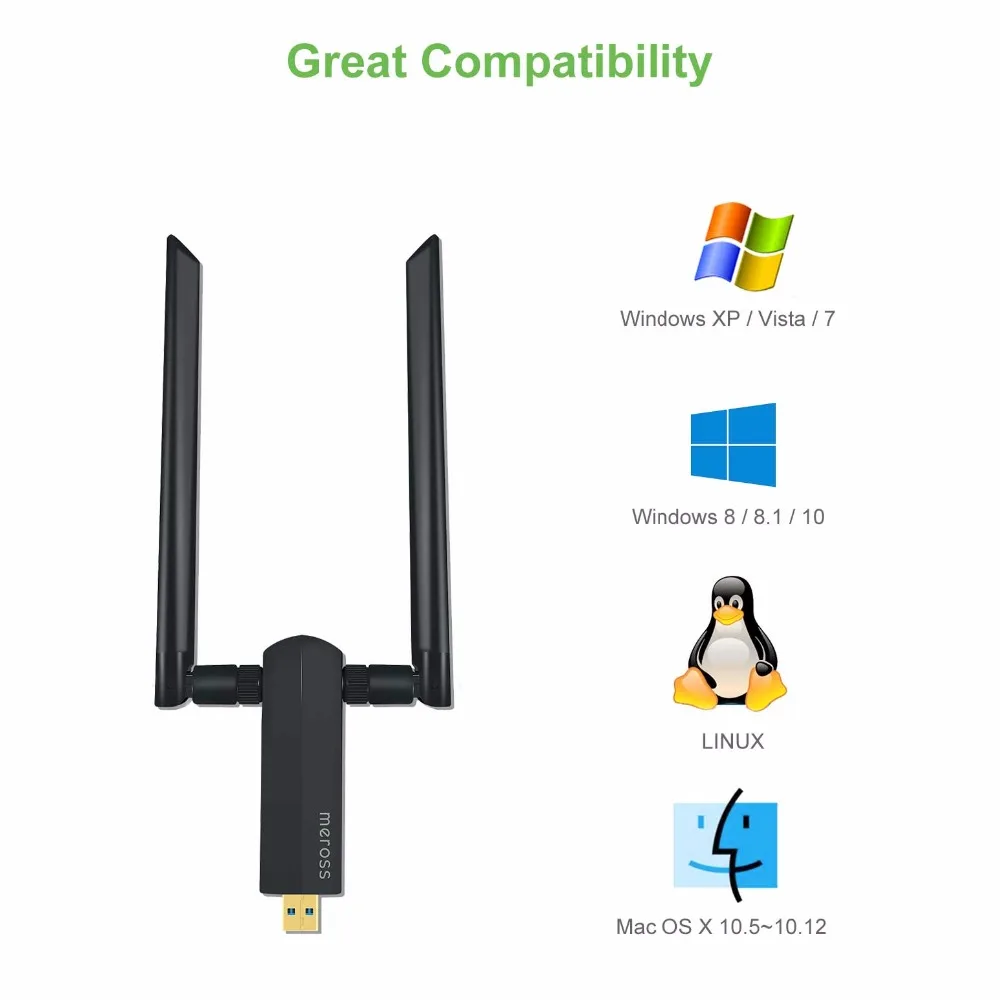 1200 Мбит/с беспроводной адаптер 802.11ac 2 4 ГГц/5 ГГц двухдиапазонный WiFi USB ключ с