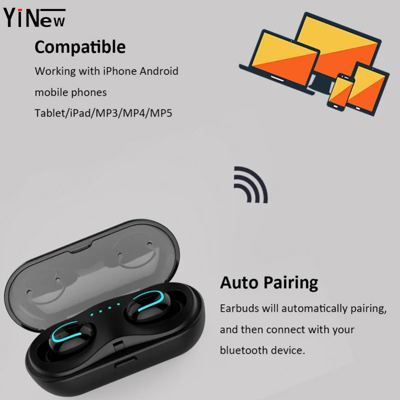 Q13S TWS Bluetooth 5.0 Headset Mini Twins Wireless Stereo Earphone In-Ear Earbud headphone with Mic for Smartphone pk i10 tws |